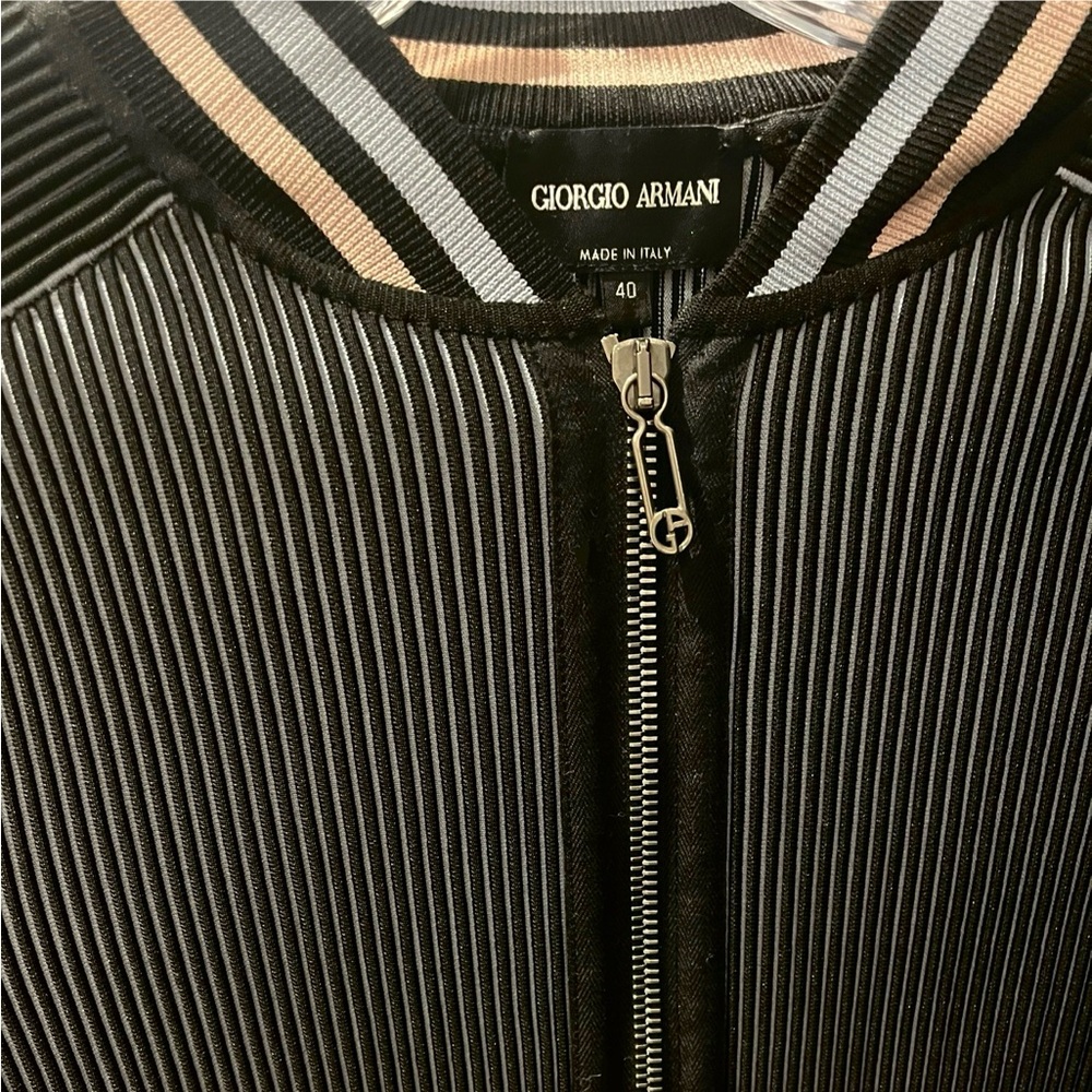 Giorgio Armani $4K Ribbed Accordion Micro-Pleated Jacket - 40